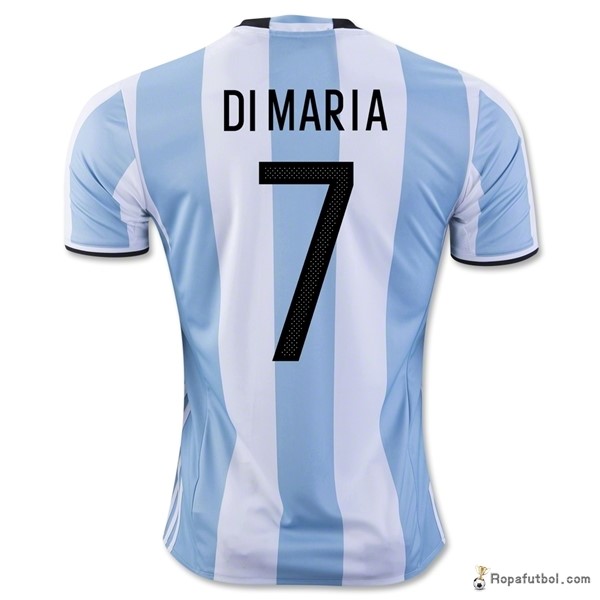 Camiseta Argentina Replica Primera Ropa Di Maria 2016 Claro Azul